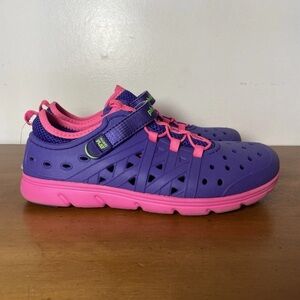 Stride Rite Girls Sz 5 Phibian Play Purple Pink Waterproof Water Shoes Sandals